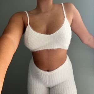 SET. Missguided sweater set, white tank and leggings